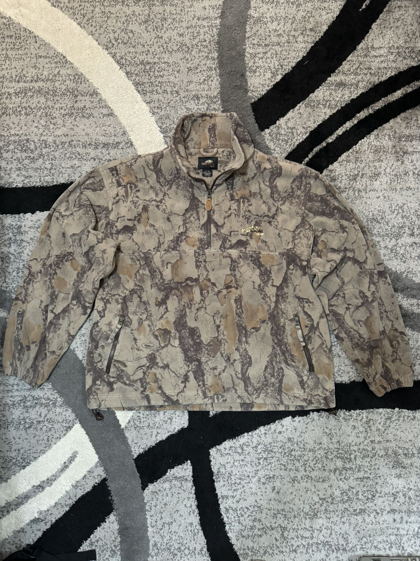 Natural Gear Camouflage Windproof Quarter Zip Pullover Fleece