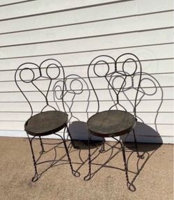 Vintage 1950's Ice Cream Parlor Heart Shaped Chairs