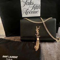 Saint Laurent Kate Medium Tassel Black Bag