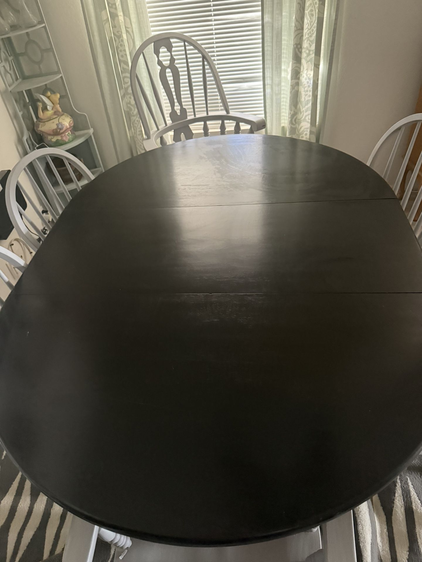 Six Piece Black And Gray Wood Dining Table Set