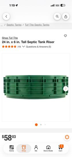 New with ding ** Tuf-Tite 24 in. x 6 in. Tall Septic Tank Riser