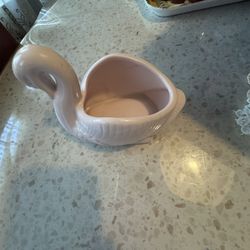 Ceramic And Porcelain Swan Planter