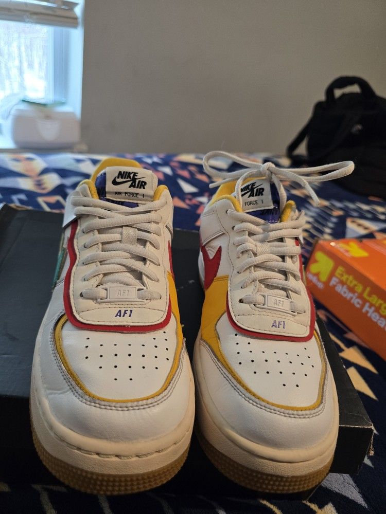 Nike Air Force 1 Shadow Multi Color Women's Shoes White CI0919-118 Size 8.5US