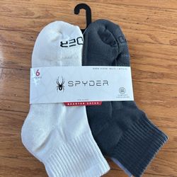 NWT Spyder Men's comfort cushioning quarter socks 6 Pairs