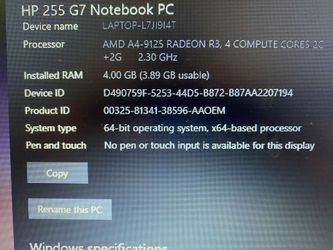 Hp 255 G7 Notebook PC laptop