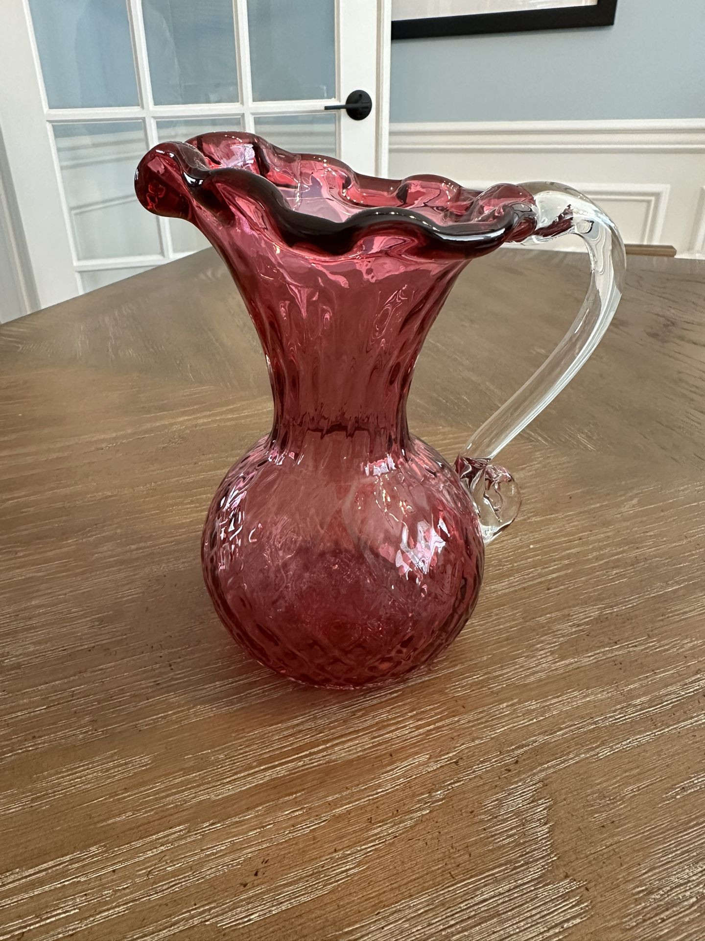 Rare Hand blown Cranberry Glass