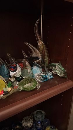 Art Glass Animal Paperweight Figurines Some With Glow