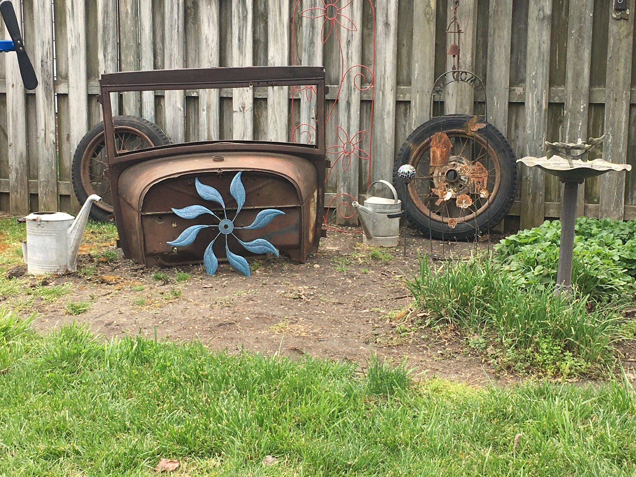 Antique truck cab 2 tires/rims