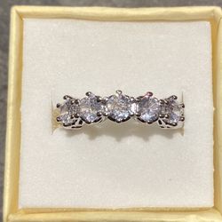  1.5ct white topaz silver ring 925 size 7 or 8