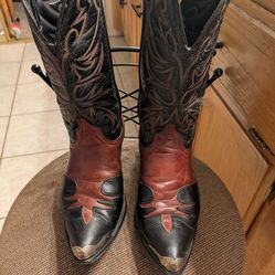 Men's two tone black and brown leather Laredo 81/2 EE