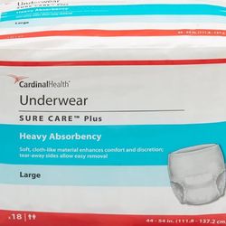 Two for $3: Cardinal Health Sure Care Plus Adult Diaper / Underwear- Large