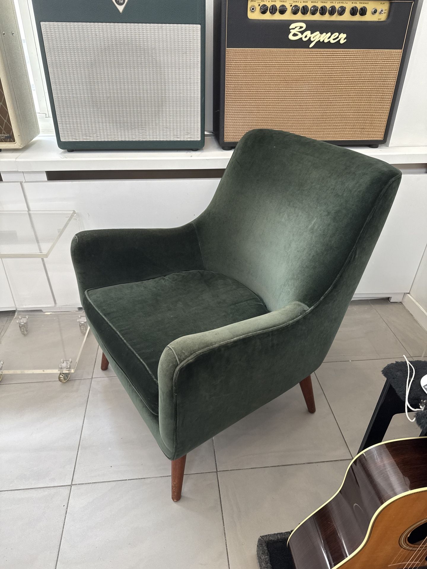 Green Velvet Arm Chair