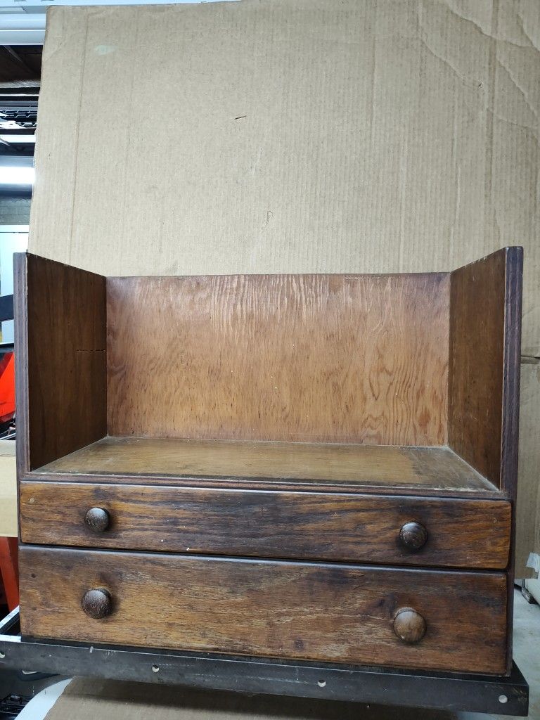 Vintage Wooden Machinist Tool Box Riser 