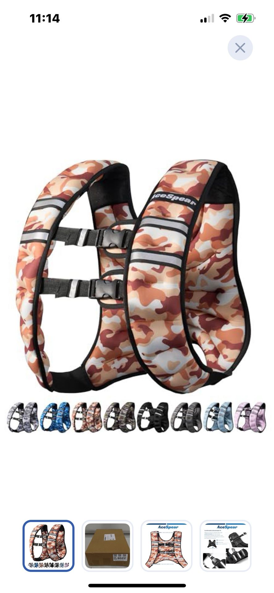 “New”Camo Weighted Vest(unisex)(12 Lbs)retail$39
