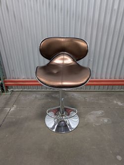 Modern Bronze Leatherette Swivel Bar Stool