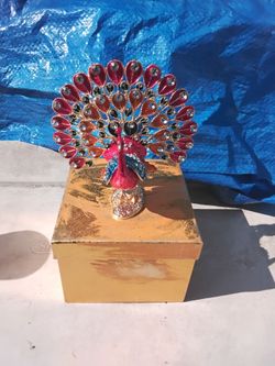 Jeweled Peacock Trinket Box and DIFFERENT Kinds of Figurines