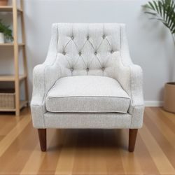Madison Park Gray Button Tufted Accent Armchair