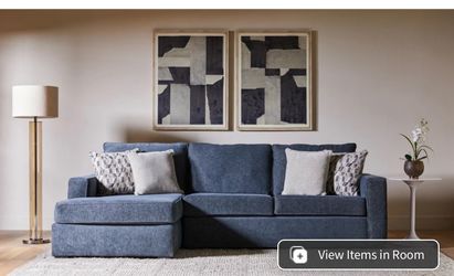 Sofa dark blue sectional Chaise living spaces