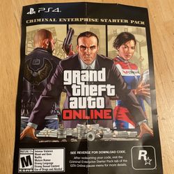 PS4 GTA V DLC  CRIMNAL ENTERPRISE STARTERPACK UNUSED CODE