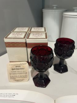 6 Avon 1876 Cape Cod Sm Wine Goblet With Fragrance Candle