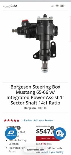 1965 66 ford mustang Borgeson power steering box