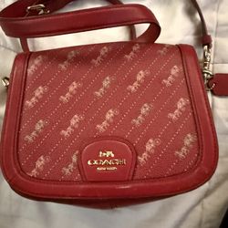 Coach Georgie Saddle Bag Horse and Carriage Print