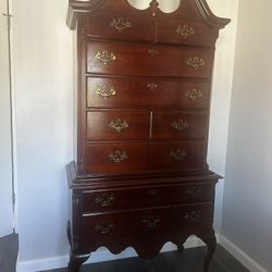 Cherry Wood American Made Tall boy Dresser 