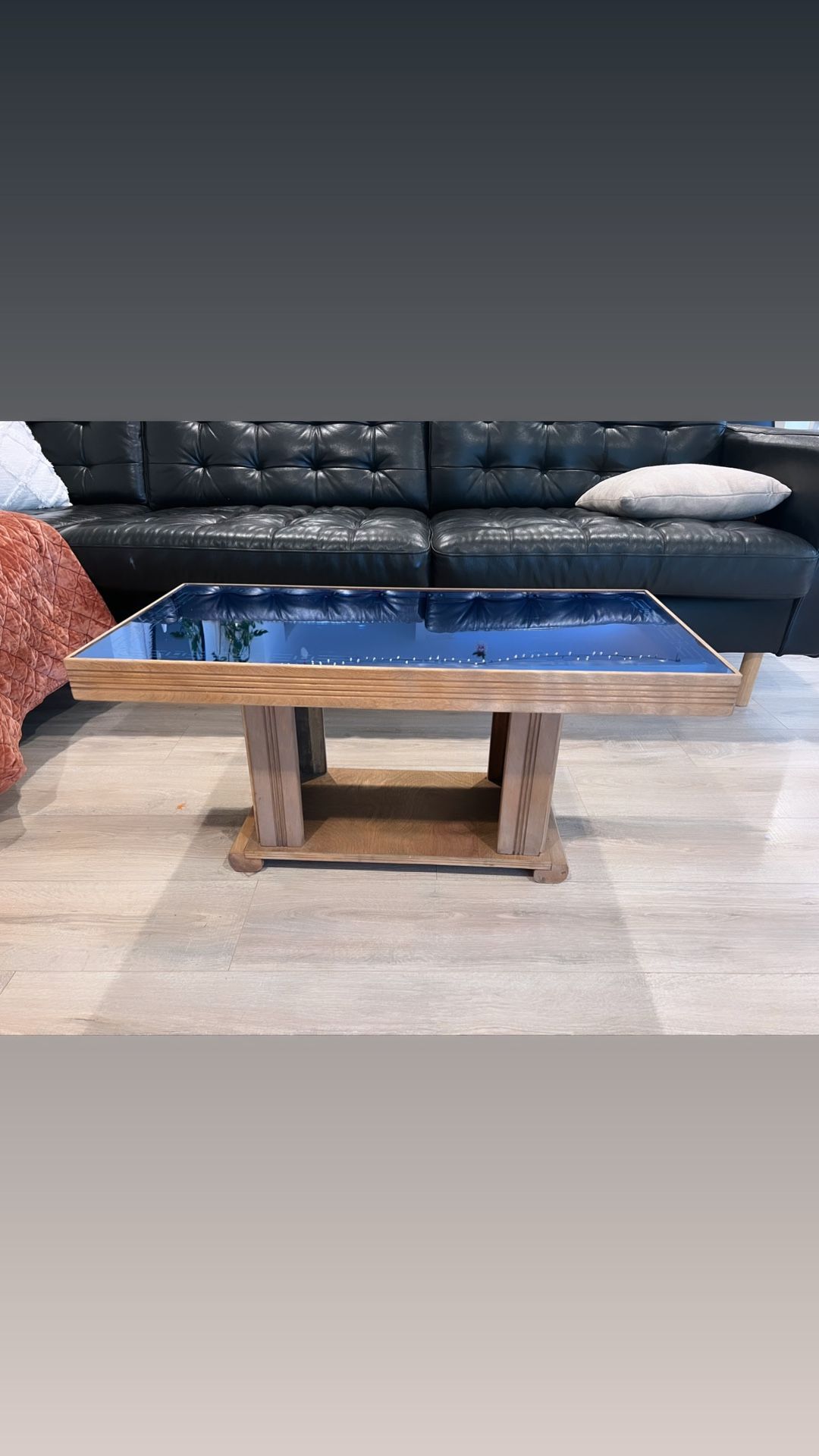 Blue Mirror Coffee Table