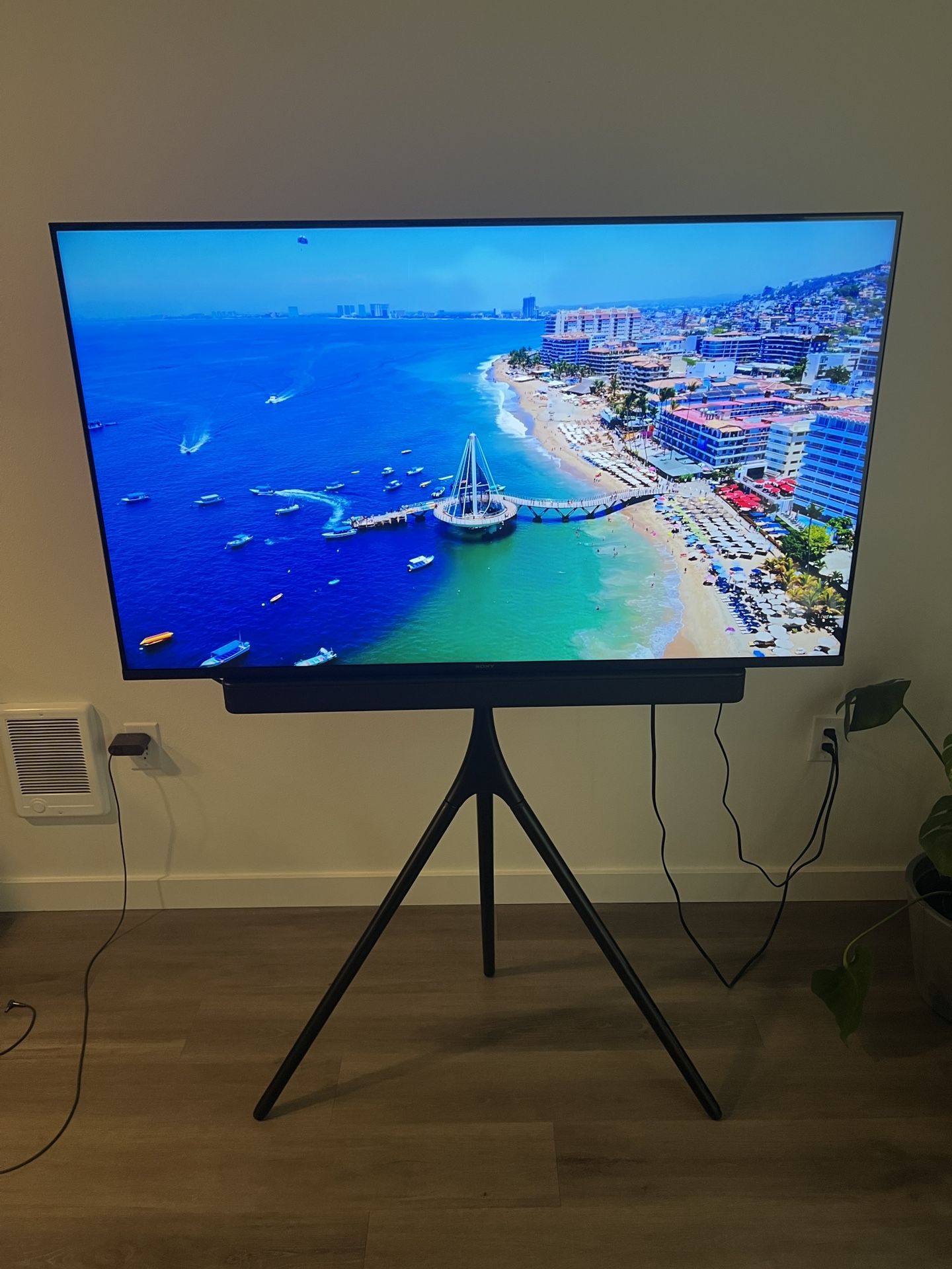 Sony Bravia 55” 4K Smart TV + Soundbar + Tripod Stand — Full Modern Setup