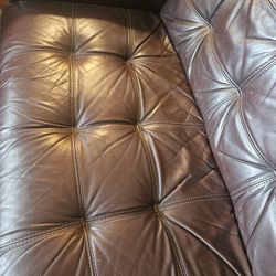 Leather sofa and chair mid century