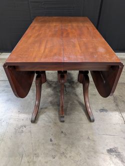 Classic Brown Wood Drop-Leaf Dining Table