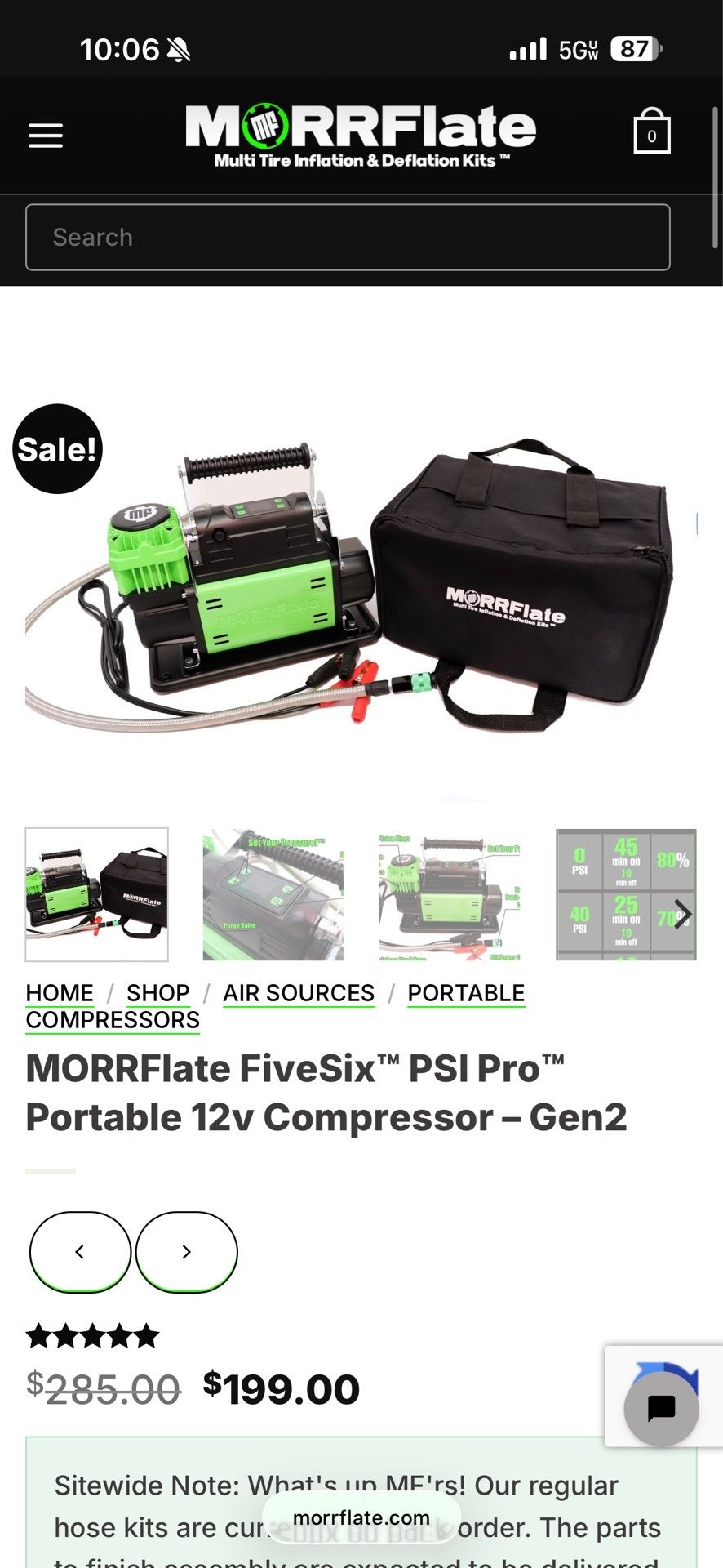 Morrflate air compressor