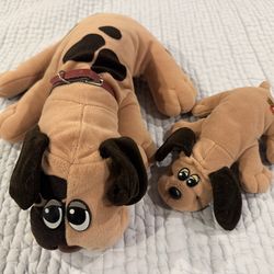 Vintage Tonka 1985 Pound Puppies set. Tan With Brown Spots Puppy Plush.