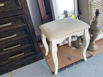 White Upholstered Vanity Stool / Bench – $40 OBO