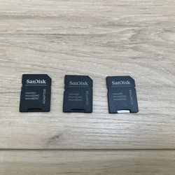 3-pack of SanDisk microSD→SD adapters