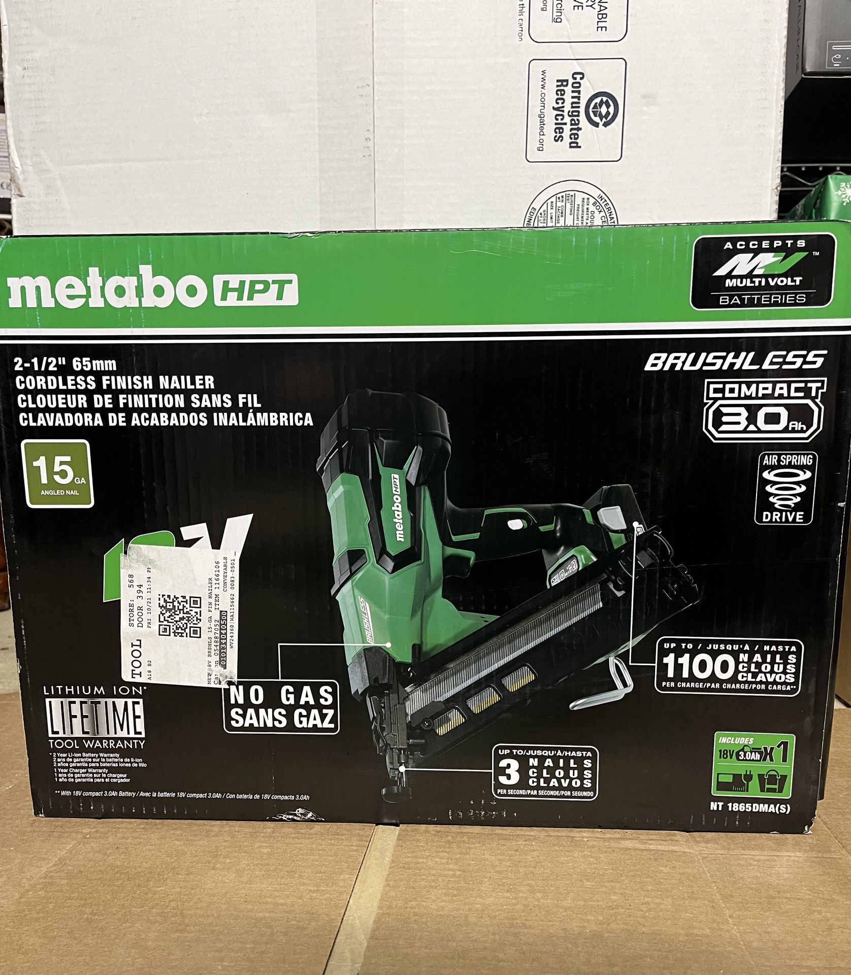 METABO HPT 2.5-in 15-Ga. Cordless Finish Nailer (Battery & Charger Included)