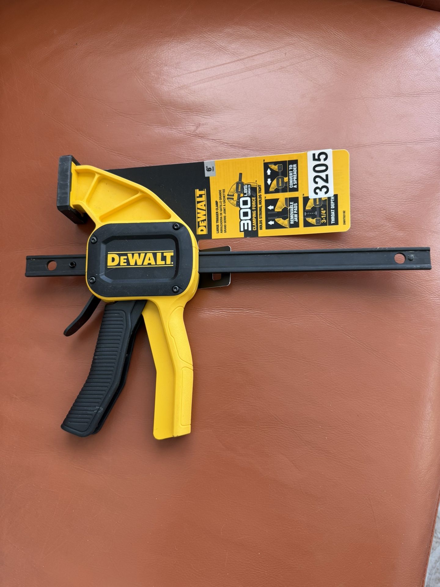 New Dewalt 6 Inch Large Steel Bar Trigger Clamp – 300 Pounds