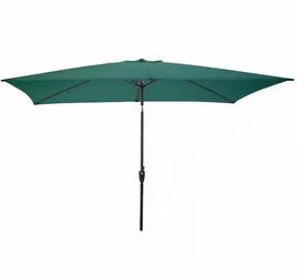 10 ft. Rectangular Tilt Patio Umbrella in Hunter Green