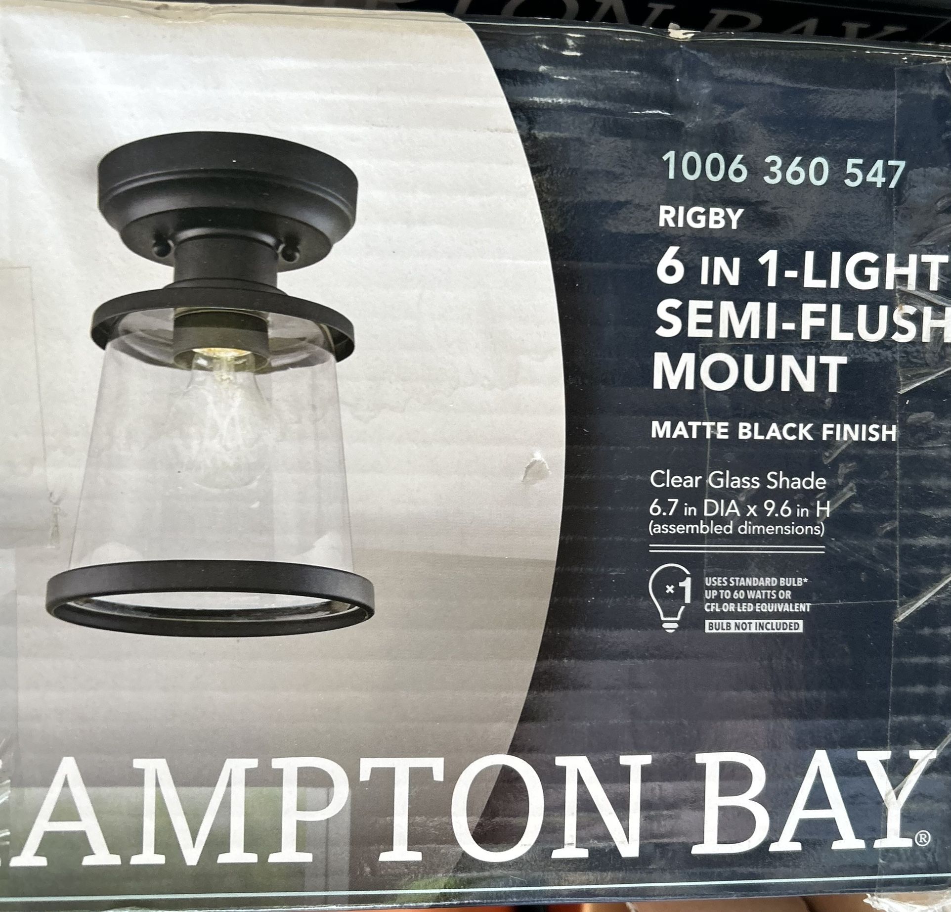 Hampton Bay Rigby 6 in 1-Light Semi-Flush Mount