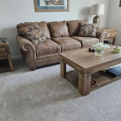 Queen Size Sofa Bed, 2 End Tables, Coffee Table