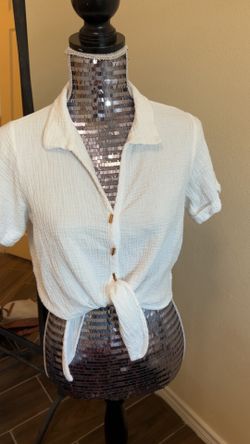 White Cute Blouse Size M