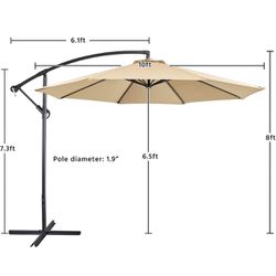 ✌️  10 FT Blue Or Tan Outdoor Patio Umbrella In Tan, Blue Or Red(no Based Included)