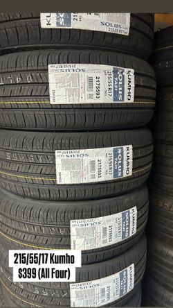 215/55/17 New Kumho Tires Available Perfect for All Season Vehicles and Commuters