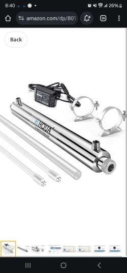 HQUA-OWS-6 Ultraviolet Water Purifier Filter for Kitchen Water Purification,6GPM

