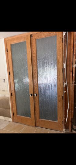 Interior wooden double door