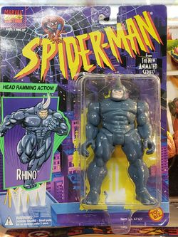 1994 ToyBiz Spider-Man The Animated Series Rhino W/ Head Ramming. Marvel  Comics