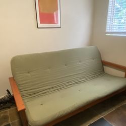 Wood Futon Frame and Unused Pad 