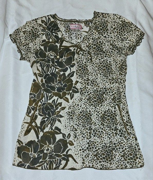 Koi Bridgette Scrub Top In Browns & Greens Size Xsmall
