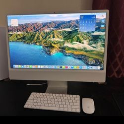 Apple - iMac 24 inch All-in-one - M3 Chip - 8GB MEMORY - 256 GB ( Latest Model ) - silver