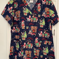 Scrubs Shirts Print Designs / 7 Female Shirts Size Medium / Fits Size 12 & 14 / Various Styles Colors & Prints